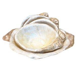 Set Of 7 Vintage Sea Shell Capiz Shell Bowls Salad Bowls